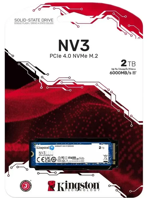 Kingston. 2 ТБ Внутренний SSD диск SNV3S 2000G M.2, NVMe PCIe 4.0, 2 ТБ, 2000 г, фото 3