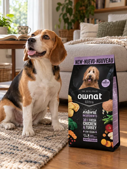 Сухой корм Ownat Sterilized Ultra для собак, средние, 3 кг