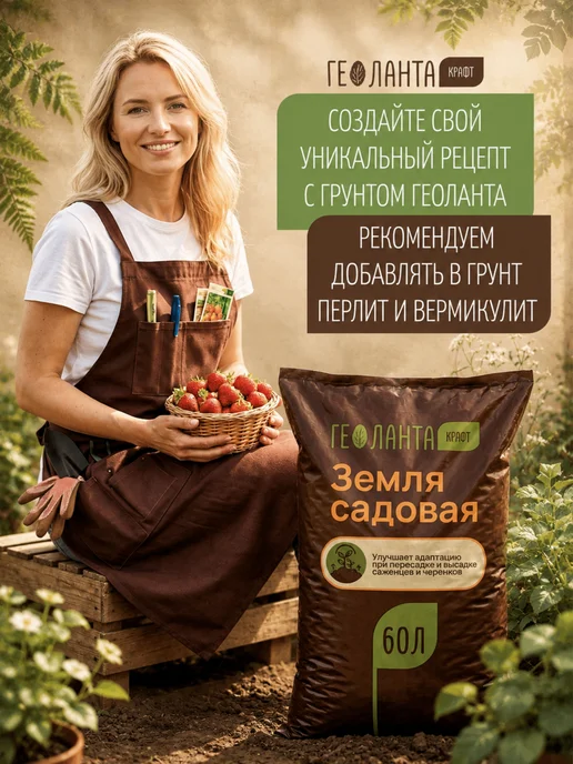 Геоланта Грунт универсальный, 60 литров, земля для цветов, фото 4