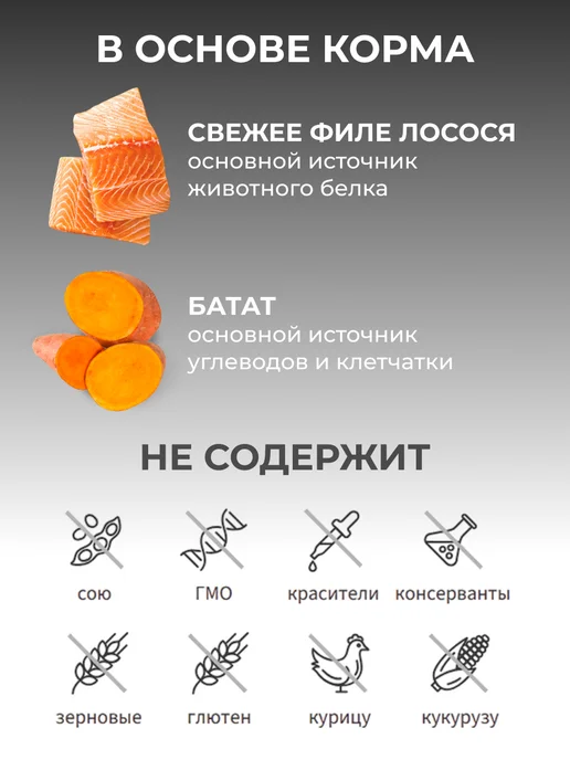Сухой корм Grandorf' Батат для собак, лосось, 10 кг, фото 3