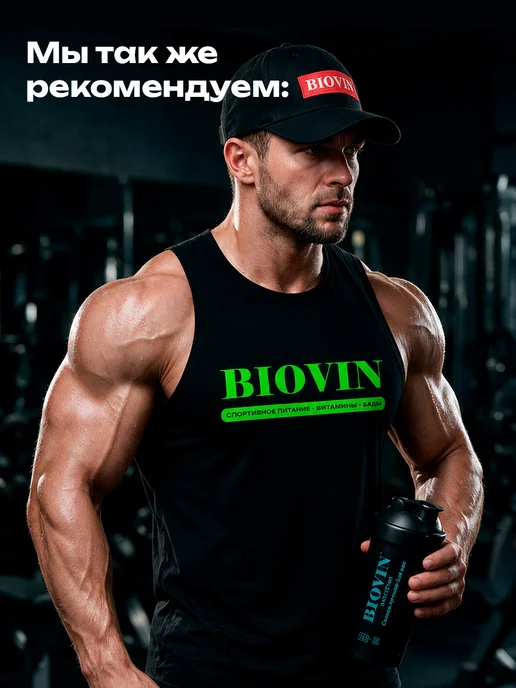 BIOVIN Шейкер с отсеком спортивный для протеина коктейлей, черный, фото 5
