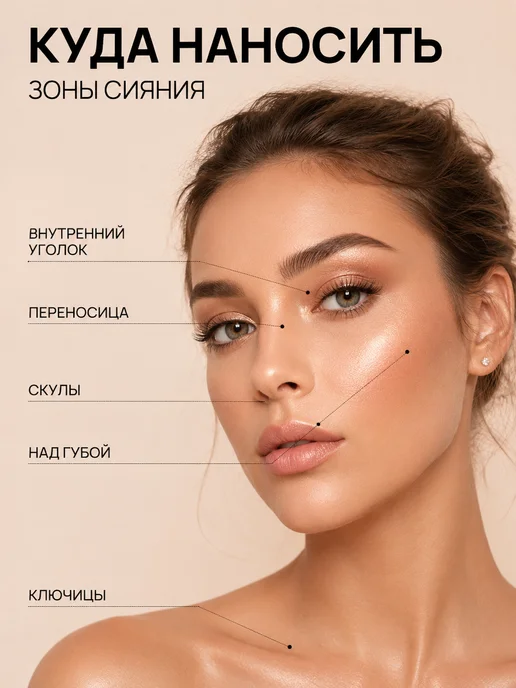PrettyGirl Хайлайтер для лица и тела с зеркалом компактный 03, розовый, фото 3