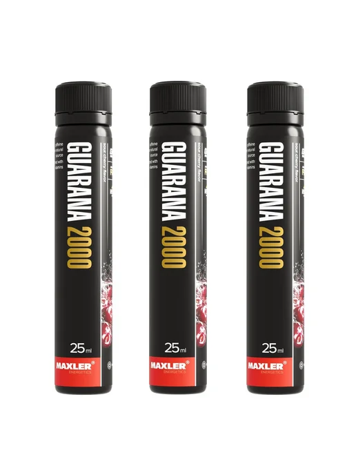 MAXLER Энергетик Гуарана Guarana 2000 - 3 ампулы 25 мл Вишня, 25 мл, фото 4