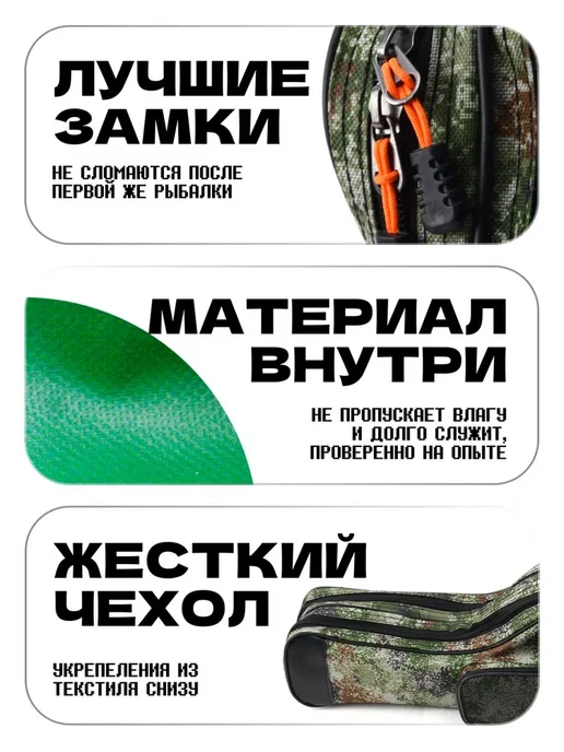 Изба-Рыбака Чехол для удочек 135 см, 2 секции, зеленый, фото 2