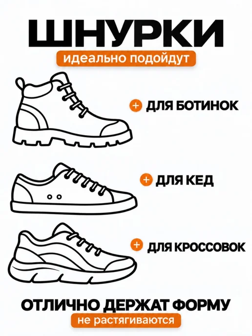 Shoex Шнурки круглые 120 см, желтый, фото 3