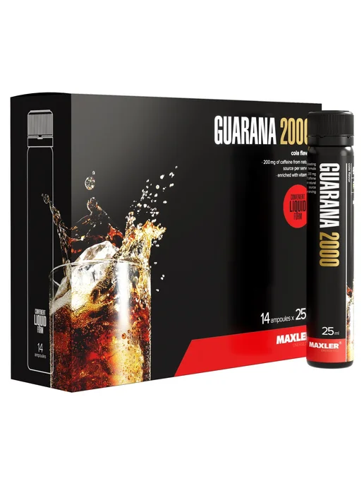 MAXLER Энергетик Гуарана Guarana 2000 - 14 амп 25 мл Кола, 25 мл, фото 4