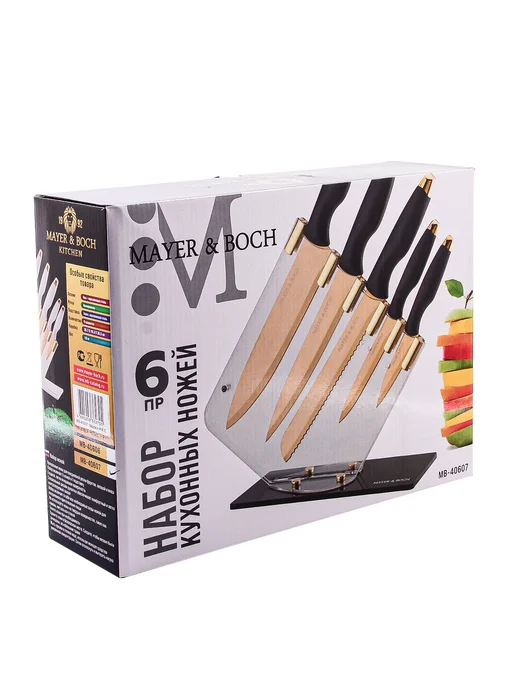 Ножи кухонные набор на подставке из нержавеющей стали - фото 15