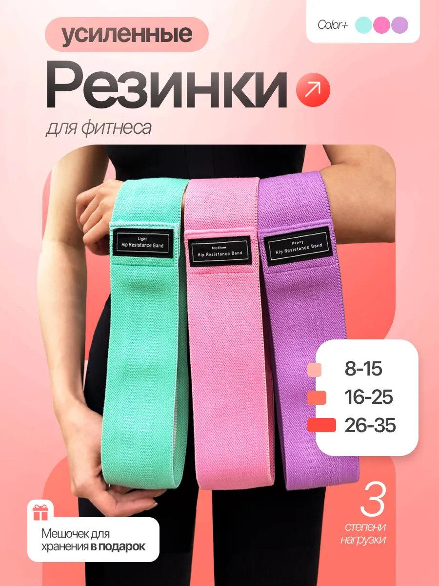 Фитнес резинки тканевые