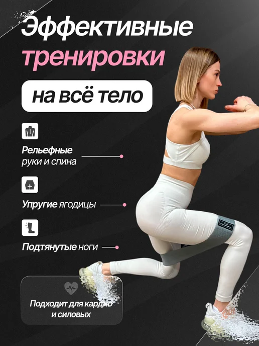 MrFit Резинки для фитнеса тканевые набор 3 шт, 3 шт, фото 3
