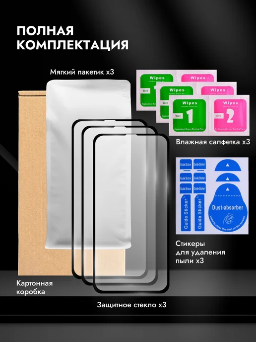 Rеynа Защитное стекло на Redmi 12, 3 шт, фото 3