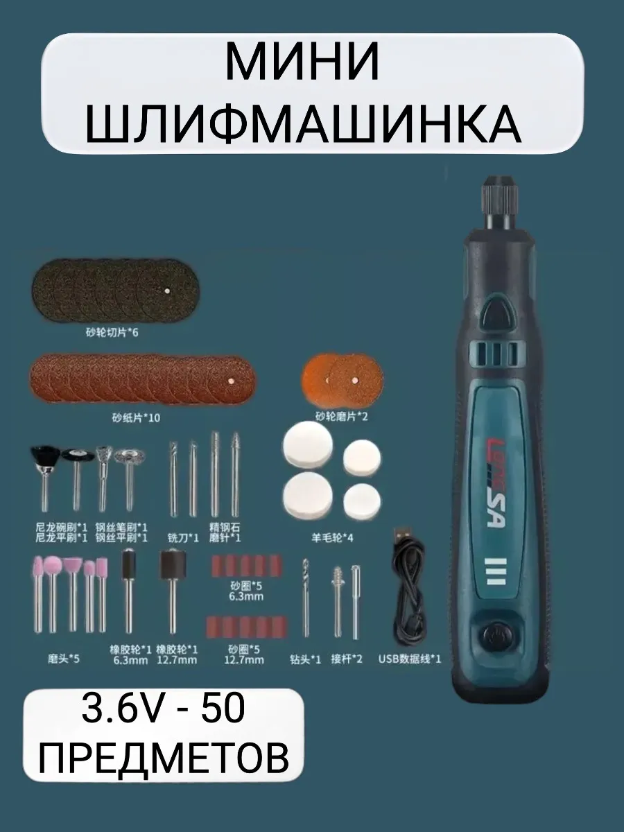 Мини шлифмашинка электрическая бытовая аккумуляторная