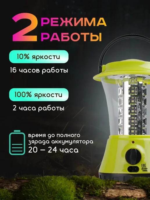 ФAZA Кемпинговый фонарь аккумуляторный LED светильник переносной, черный, фото 2