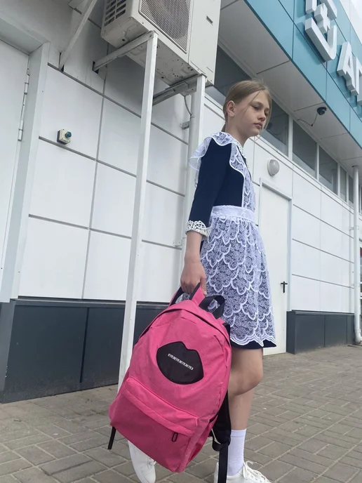 Natali-style Фартук школьный белый на выпускной последний звонок парадный, белый, фото 7