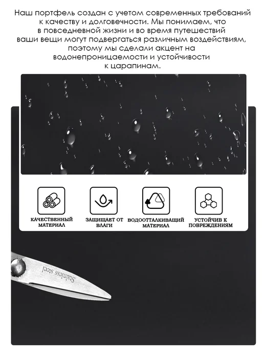 Современный портфель на повседневку, черный, фото 3