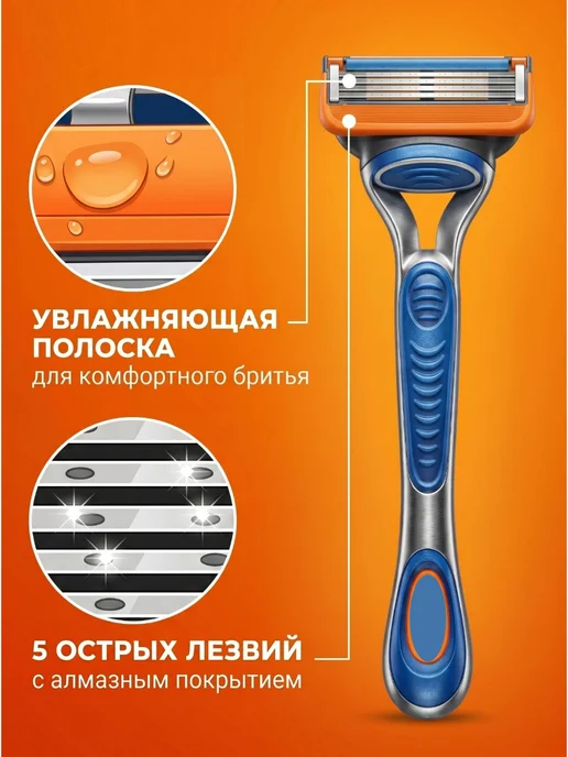 Станок для бритья совместим с кассетами FUSION 5, вариант, фото 2
