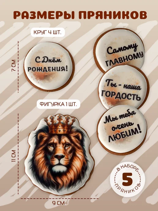 ЗЛАТОПРЯНИК Пряники на торт мужчине любимому папе, вариант, фото 3