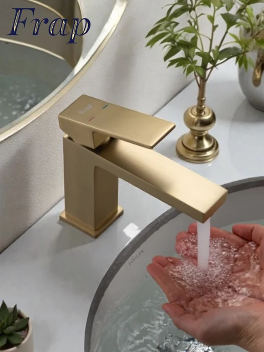 FRAP Смеситель для раковины в ванну F1091-3, желтый