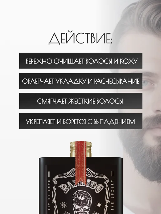 BANDIDO_SHOP Шампунь для бороды мужской, 250 мл, фото 2
