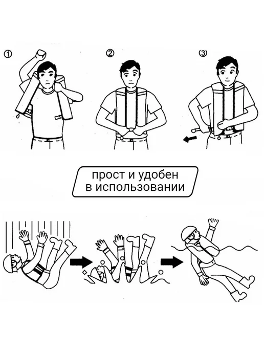 Life Lacket Спасательный жилет автоматический для лодки бордовый, красный, фото 8