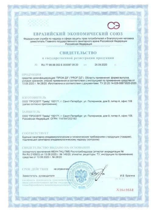 Prosept ПРОФ ДЗ ( "PROF DZ") дезинфицирующее средство 5л, 5 л, фото 2