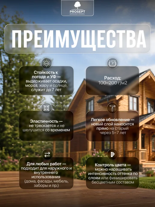 Prosept Пропитка для дерева для наружных работ Bio Lasur 9 л, 9 л, фото 2