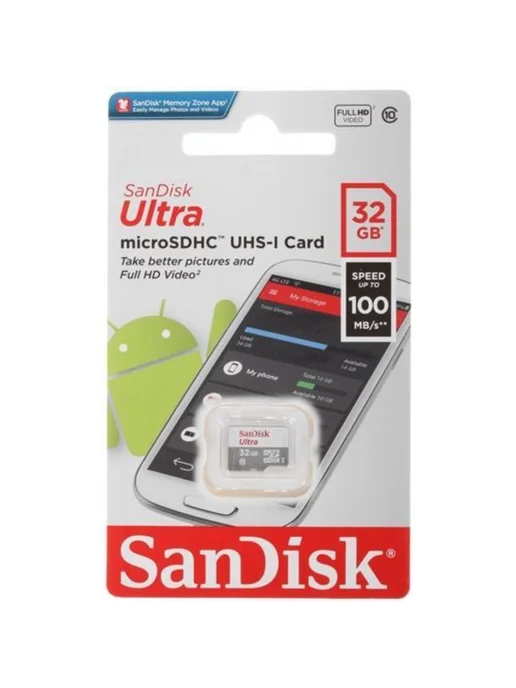 SANDISK Карта памяти Ultra microSDHC 32GB (SDSQUNR-032G-GN3MN), 32 ГБ, фото 4