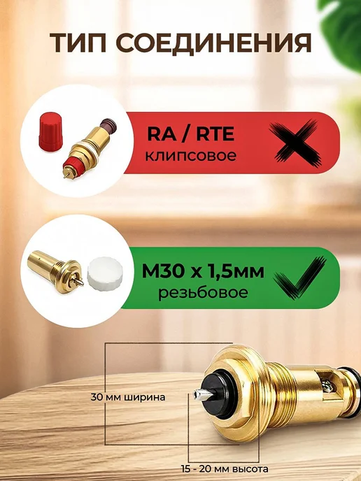 Ogint Термоголовка для радиатора отопления м30х1,5, 30x1.5, 2 шт, фото 8