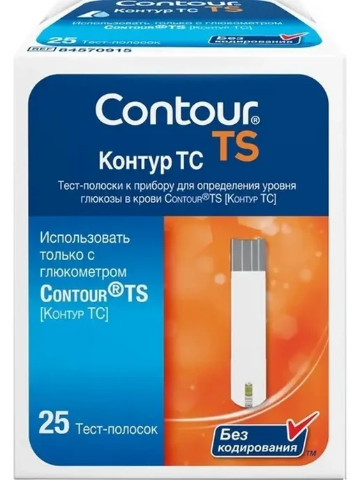 Contour Глюкометр Контур ТС, Тест-полоски 25