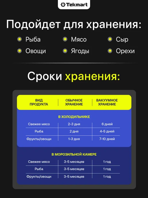 Tekmart Пакеты для вакууматора рифленые пищевые 20х30 см, вариант, фото 6
