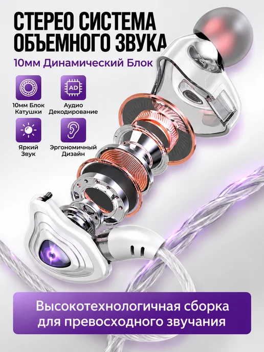 RELOADY Наушники проводные RELOАDY, модель S20, белый, фото 3