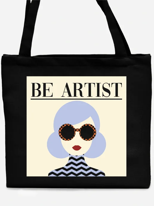 Be lo Us Шоппер с принтом Эстетика Be Artist, черный, фото 3