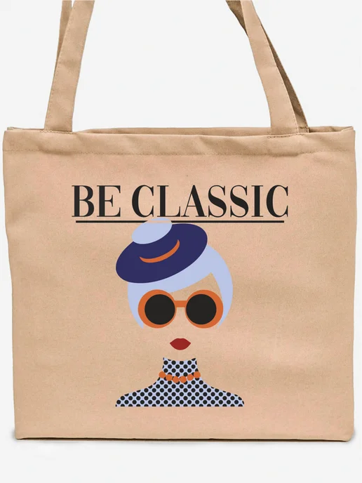 Be lo Us Шоппер с принтом Эстетика Be Classic, бежевый, фото 3