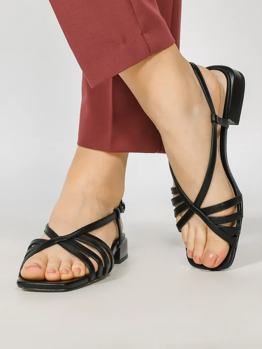 Teet Space Shoes Босоножки летние на каблуке, черный, фото 2