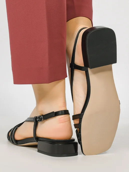 Teet Space Shoes Босоножки летние на каблуке, черный, фото 3