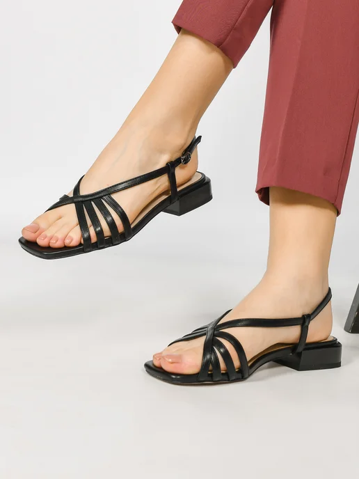 Teet Space Shoes Босоножки летние на каблуке, черный, фото 4