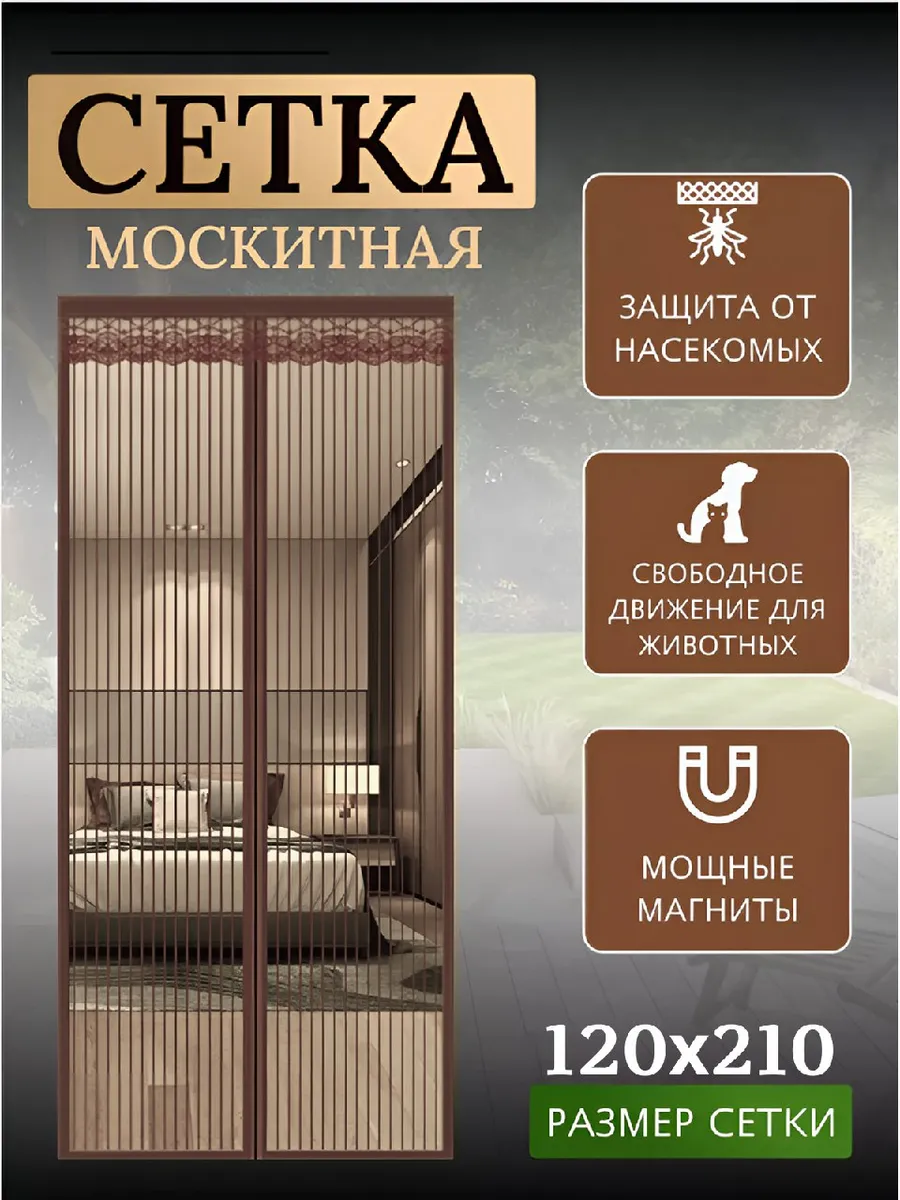 Москитная сетка на дверь 120 на 210