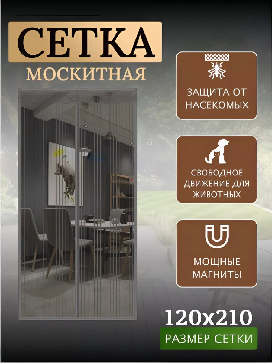 Москитная сетка на дверь 120 на 210