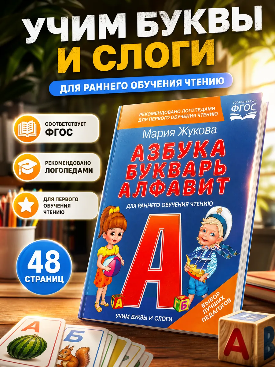 Букварь азбука для дошкольников обучение чтению по слогам