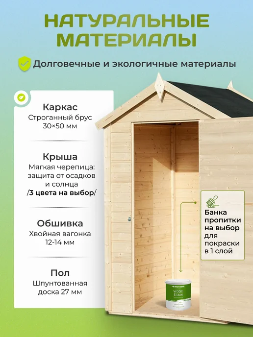 RealWood Хозблок для дачи сарай деревянный сборный, вариант, фото 5
