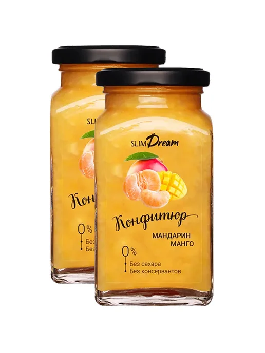 Slim Dream Конфитюр фруктовый мандарин-манго без сахара, 2 шт. по 300 г, 2 шт, 300 г, фото 2