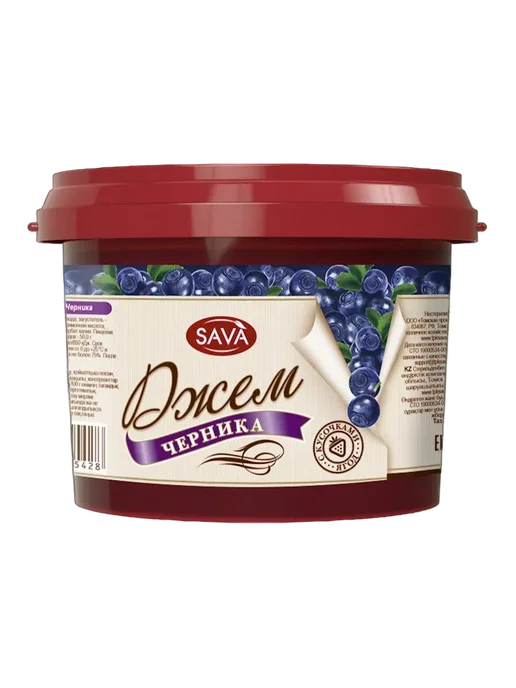 САВА Джем Черника с кусочками 870г, 870 г, фото 2