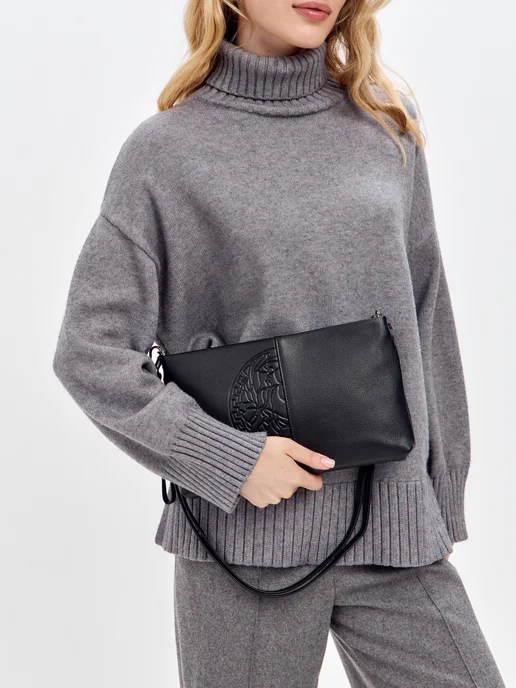 FEELBAGS Сумка клатч натуральная кожа, черный, фото 2