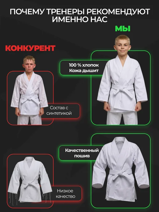 Кимоно для карате, белый, фото 4