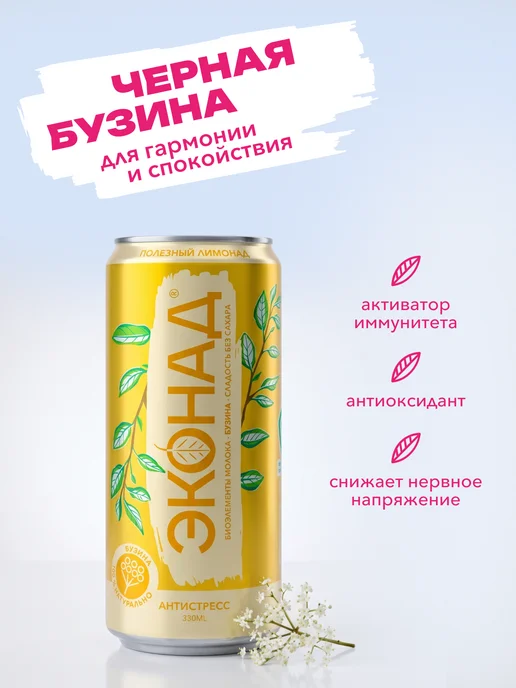 Эконад Лимонад без сахара натуральный напиток Ассорти вкусов, 24 шт, 8 шт, фото 5