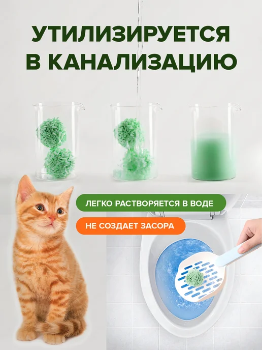KINGFISHER Наполнитель для кошачьего туалета тофу зеленый чай, 15 л, 25 л, фото 7