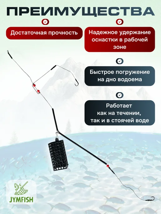 JYMFISH Кормушка фидерная для рыбалки донная снасть, черный, фото 2