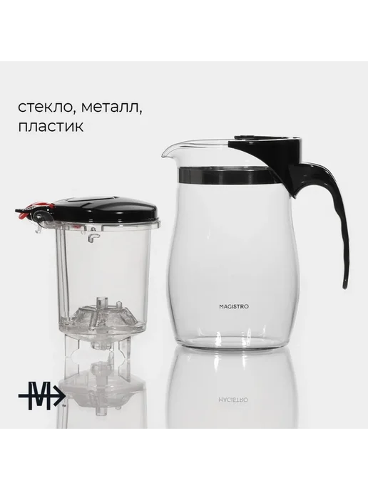 necessary Заварочный чайник 750 мл, пластиковое сито, стекло, 750 мл, фото 2