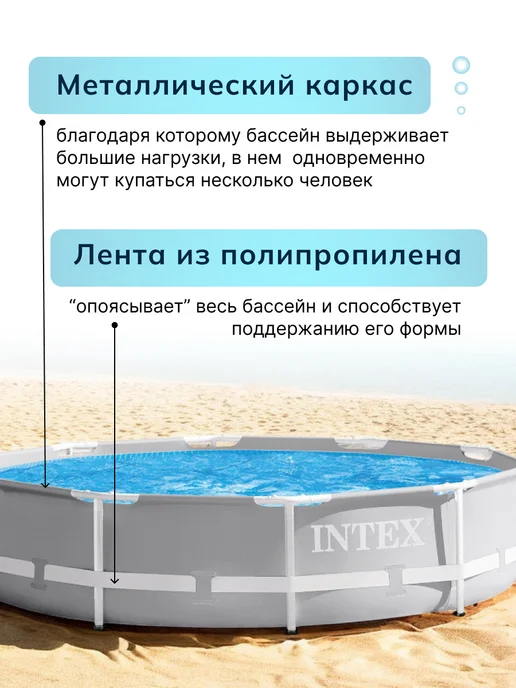 Интекс. Каркасный бассейн с насос - фильтром 305*76см, 305x76 см, фото 3