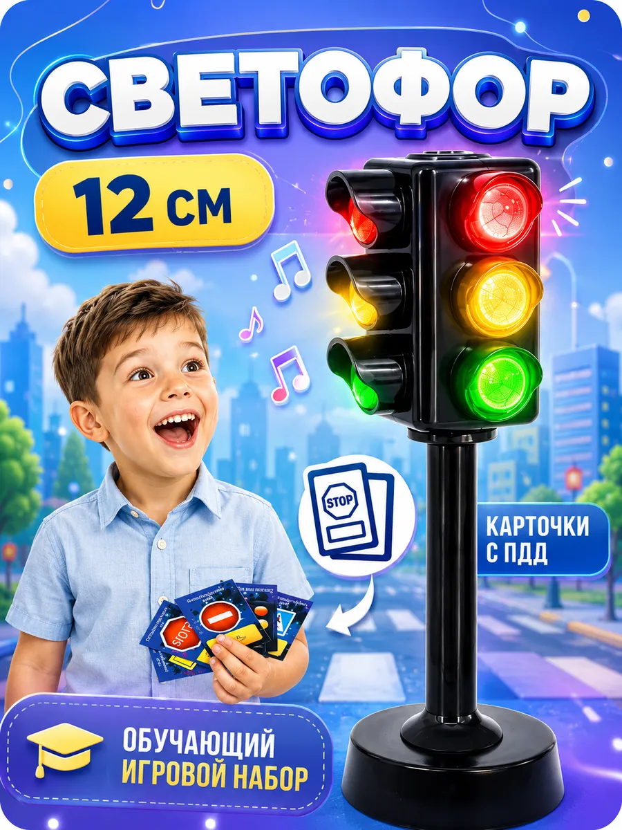 Светофор игрушка на батарейках