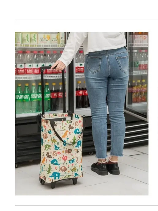 BestShop1 Сумка тележка хозяйственная на колесах, синий, фото 3